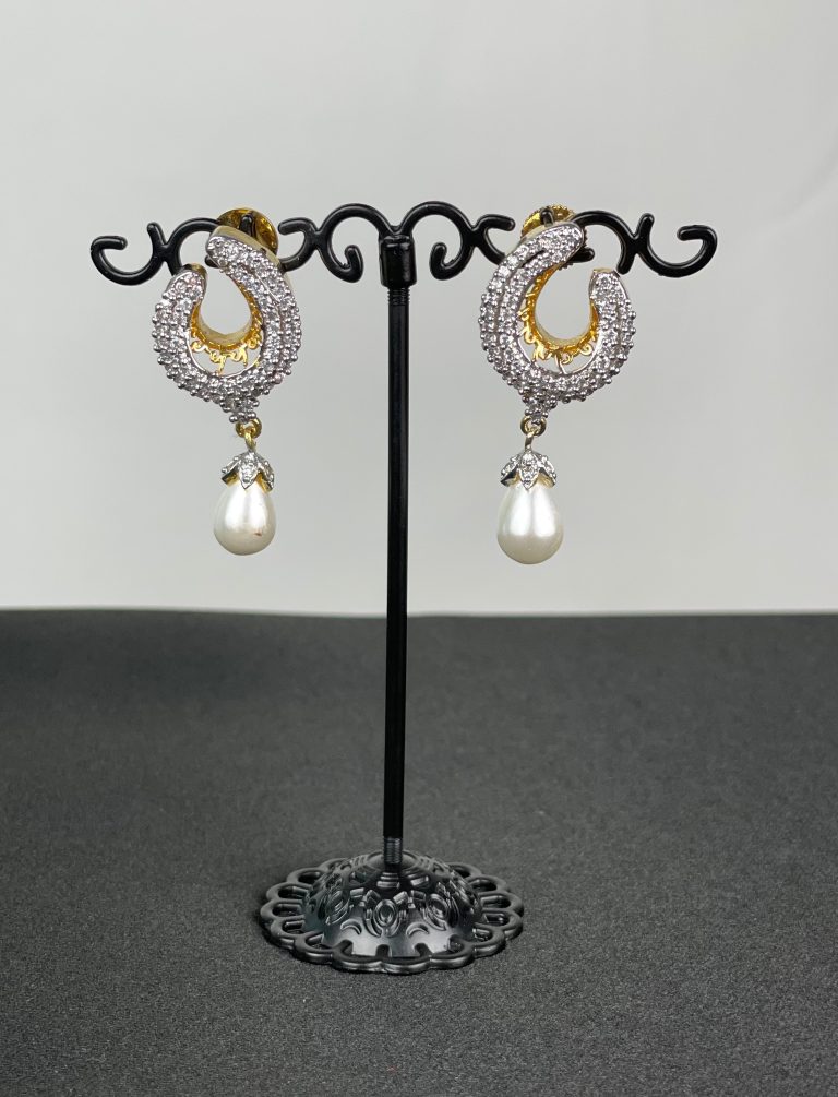 Hoop Earrings with Cz stones 1 Gram 07